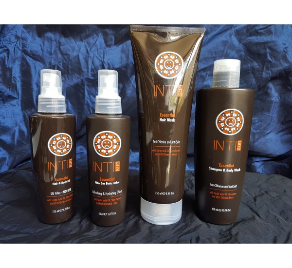 ALFAPARF СЛЪНЦЕЗАЩИТЕН ПРОМО ПАКЕТ ЗА КОСА И ТЯЛО  INTI SUN ESSENTIAL ШАМПОАН ЗА КОСА И ТЯЛО 300МЛ ПОДХРАНВАЩА МАСКА ЗА СЛЕД СЛЪНЦЕ 250МЛ СЛЪНЦЕЗАЩИТНО СПРЕЙ-ОЛИО ЗА КОСА И ТЯЛО 125МЛ  ХИДРАТИРАЩ И ОСВЕЖАВАЩ СПРЕЙ ЛОСИОН ЗА ТЯЛО ЗА СЛЕД СЛЪНЦЕ 